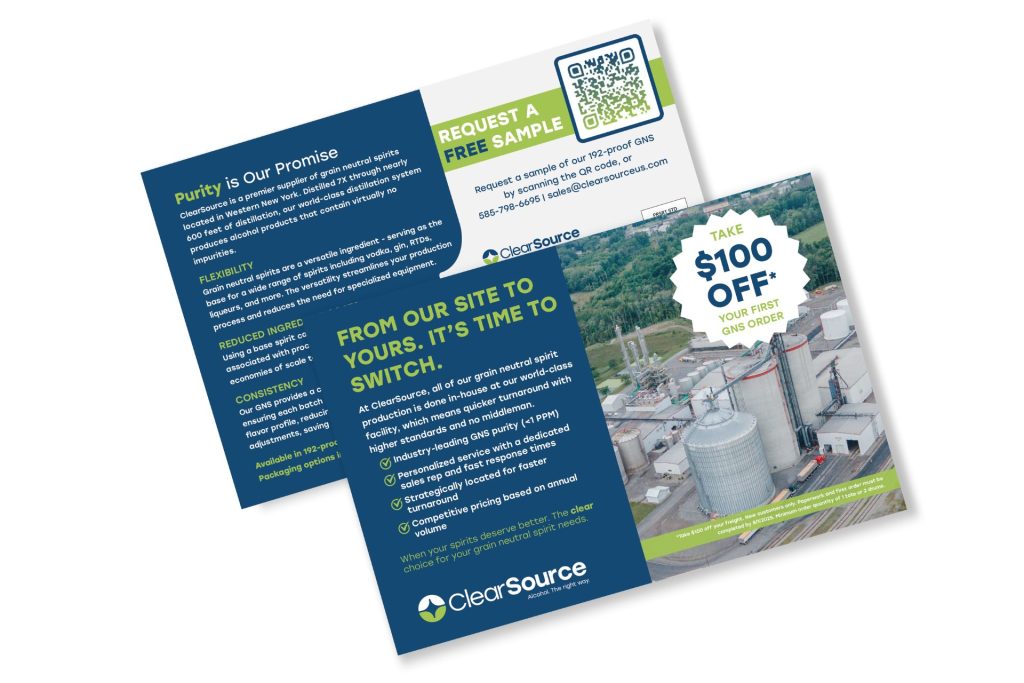 Promotional mailer offering $100 off with a QR code and reply card