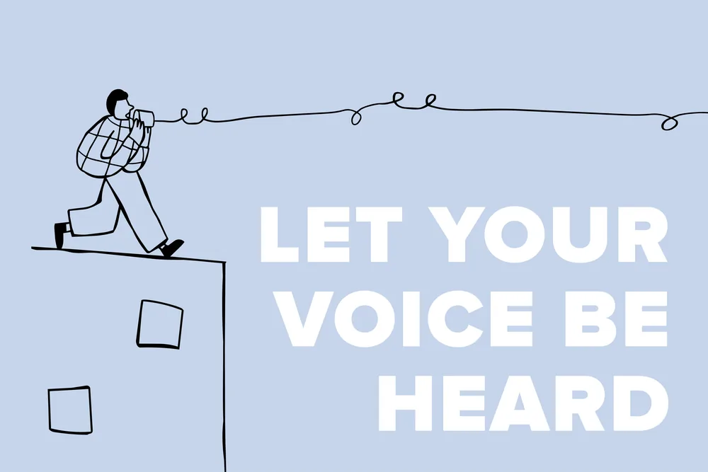 Mailstar postcard front — Let your voice be heard